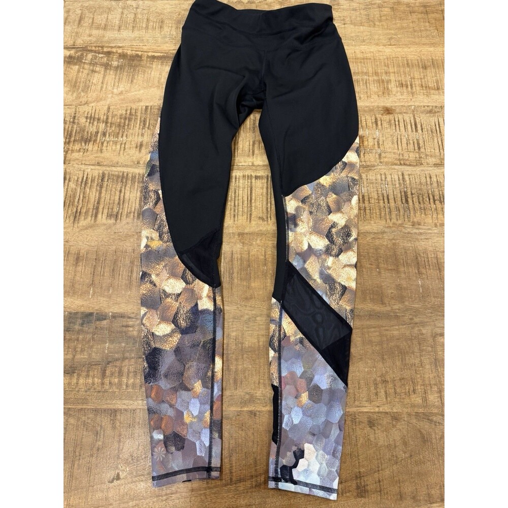 Athleta Asym Mesh Sonar Honeycomb Print Leggings‎ Activewear Women’s Pants XS